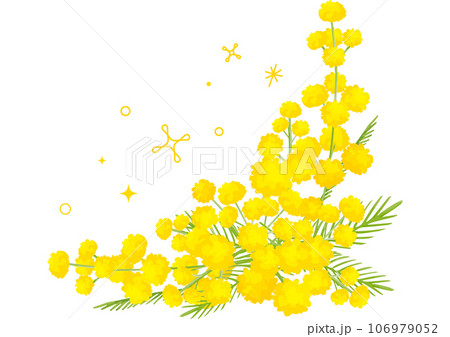ミモザの花の角装飾のイラスト素材 [106979052] - PIXTA