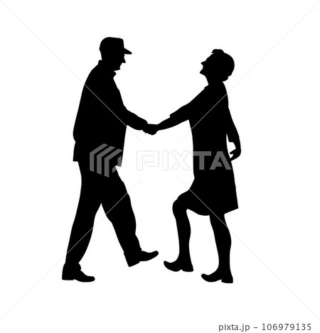 Senior couple, ederly couple silhouette 106979135