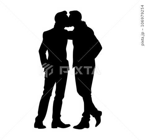 Gay couple, man kissing man, passionate lovers 106979254