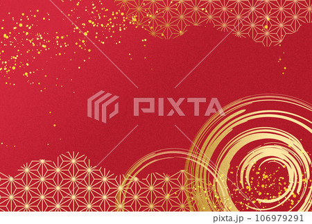 冬　年賀状　和柄　金・高級感・雲　背景　お歳暮 106979291