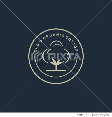 100% Cotton Logo Template Vector Illustration 106979520