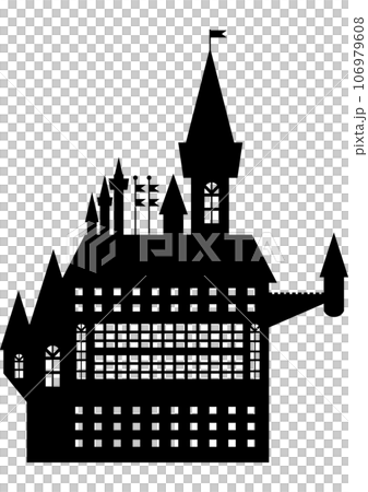 Halloween silhouette material - old castle 106979608