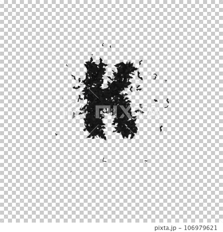 Static Halloween Typeface Formed Of Flying Bats with alpha the character K Static Halloween Typeface Formed Of Flying Bats with alpha the character K 106979621