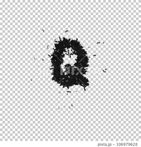Static Halloween Typeface Formed Of Flying Bats with alpha the character Q Static Halloween Typeface Formed Of Flying Bats with alpha the character Q 106979628
