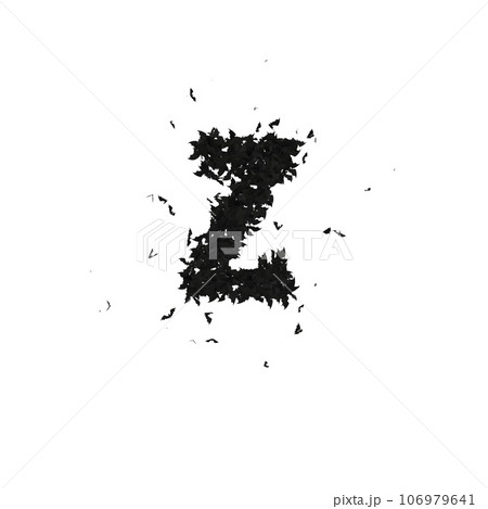 Static  Halloween Typeface Formed Of Flying Bats with alpha the character Z 106979641