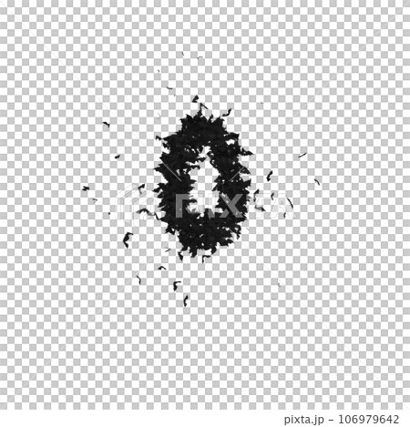Static Halloween Typeface Formed Of Flying Bats with alpha the character 0 Static Halloween Typeface Formed Of Flying Bats with alpha the character 0 106979642