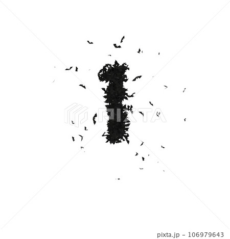 Static  Halloween Typeface Formed Of Flying Bats with alpha the character 1 106979643