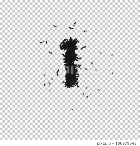 Static  Halloween Typeface Formed Of Flying Bats with alpha the character 1 106979643