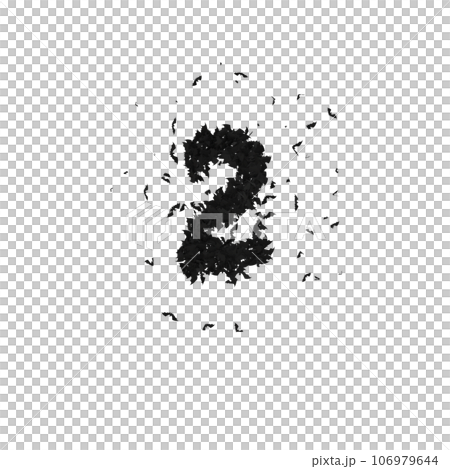 Static  Halloween Typeface Formed Of Flying Bats with alpha the character 2 106979644