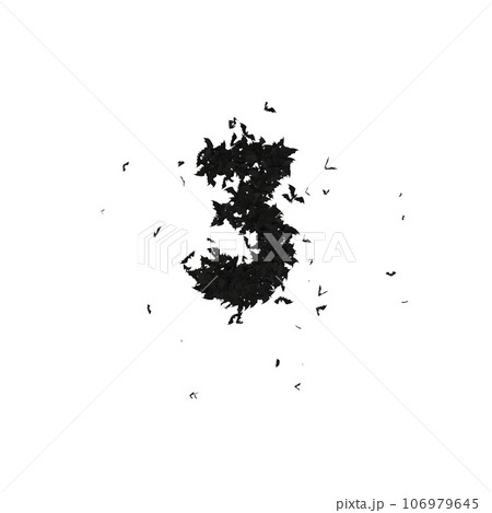Static  Halloween Typeface Formed Of Flying Bats with alpha the character 3 106979645