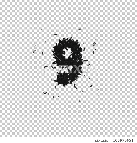 Static  Halloween Typeface Formed Of Flying Bats with alpha the character 9 106979651