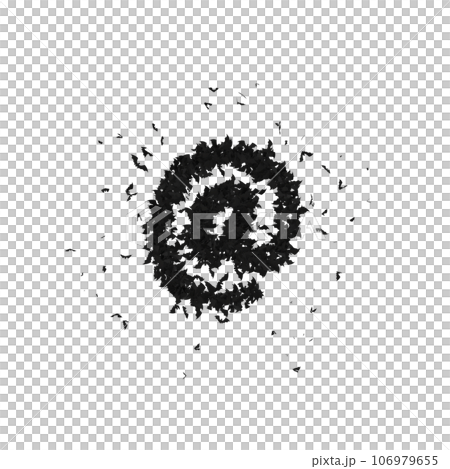 Static Halloween Typeface Formed Of Flying Bats with alpha the character AT Static Halloween Typeface Formed Of Flying Bats with alpha the character AT 106979655