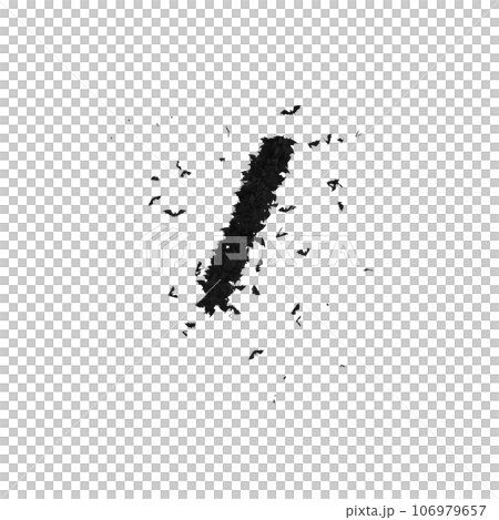 Static Halloween Typeface Formed Of Flying Bats with alpha the character backslash Static Halloween Typeface Formed Of Flying Bats with alpha the character backslash 106979657