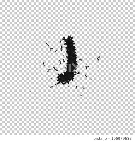 Static Halloween Typeface Formed Of Flying Bats with alpha the character bracket Static Halloween Typeface Formed Of Flying Bats with alpha the character bracket 106979658