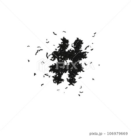 Static Halloween Typeface Formed Of Flying Bats with alpha the character hashtag Static Halloween Typeface Formed Of Flying Bats with alpha the character hashtag 106979669