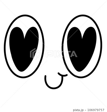 Cute kawaii eye in love emotion groovy retro y2k Cute kawaii eye in love emotion groovy retro y2k 106979757
