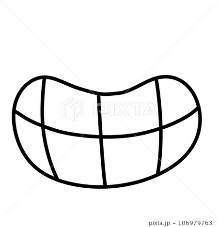 Cute kawaii mouth smile groovy y2k comic doodle Cute kawaii mouth smile groovy y2k comic doodle 106979763