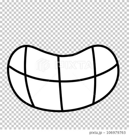 Cute kawaii mouth smile groovy y2k comic doodle 106979763