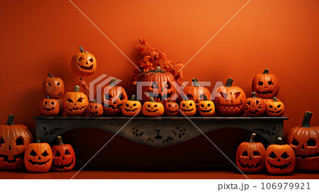 ハロウィンの飾り-かぼちゃのお化け 106979921