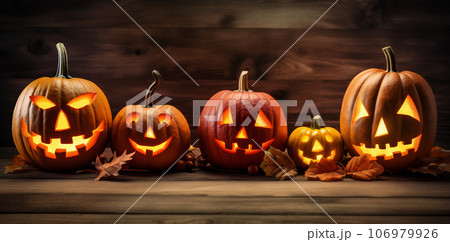 ハロウィンの飾り-かぼちゃのお化け 106979926