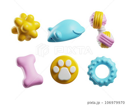 3d render set pet toys and accessories, dog or cat mouse, bone, massage ball, vector canine or feline entertaining store 3d render set pet toys and accessories, dog or cat mouse, bone, massage ball, vector canine or feline entertaining store 106979970