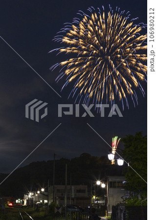 祇園祭の花火と真岡鐵道 106980212