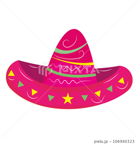 Isolated colored traditional mexican hat sketch Vector 106980323