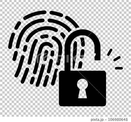 指紋と南京錠のアイコン 106980648