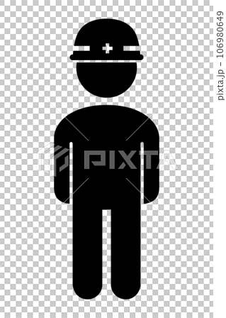 ヘルメットをかぶっている人 ヘルメットをかぶっている人 106980649