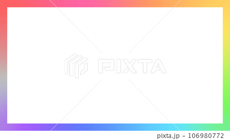 10色の鮮やかなグラデーションのフレーム - カラフルな推し色や多様性のイメージ素材 - 16:9 106980772