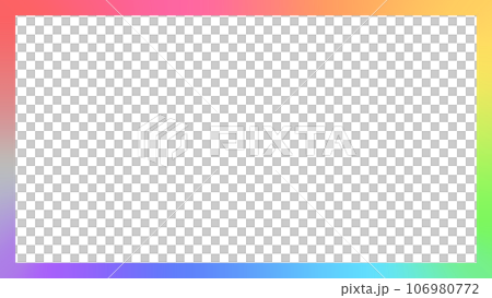 10色の鮮やかなグラデーションのフレーム - カラフルな推し色や多様性のイメージ素材 - 16:9 106980772