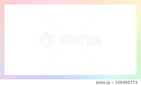 10色の薄いグラデーションのフレーム - カラフルな推し色や多様性のイメージ素材 - 16:9 106980773
