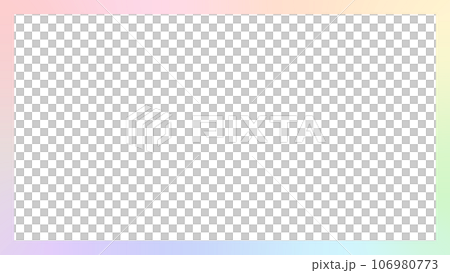 10色の薄いグラデーションのフレーム - カラフルな推し色や多様性のイメージ素材 - 16:9 106980773
