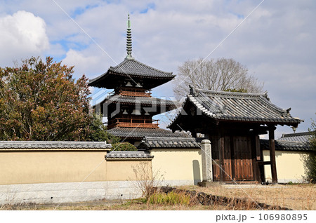 法起寺の冬風景 法起寺の冬風景 106980895