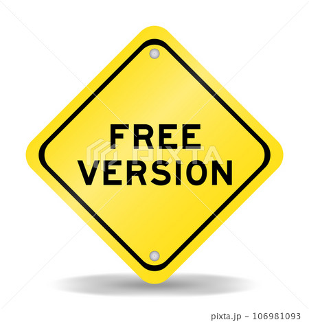 Yellow color transportation sign with word free version on white background Yellow color transportation sign with word free version on white background 106981093