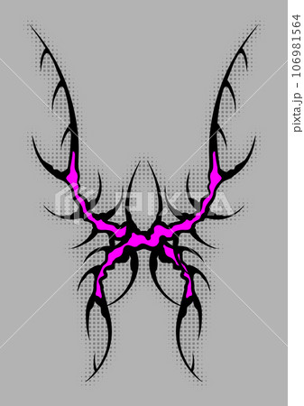 Cyber sigilism poster. Neo tribal gothic style design. 106981564