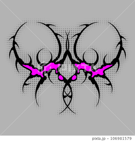 Cyber sigilism poster. Neo tribal gothic style design. 106981579