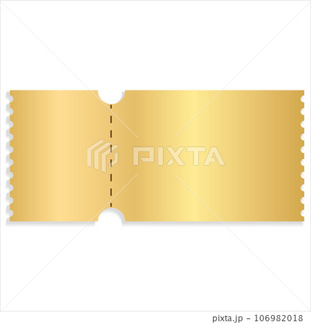 blank golden coupon or ticket. Golden sticker blank golden coupon or ticket. Golden sticker 106982018