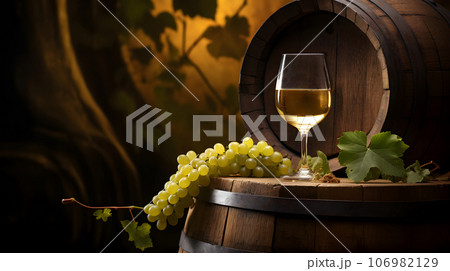 The glass of white wine 106982129