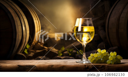 The glass of white wine 106982130