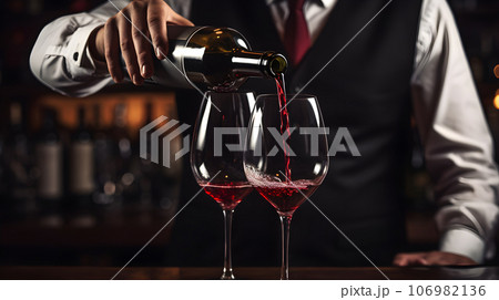 male sommelier pouring wine 106982136