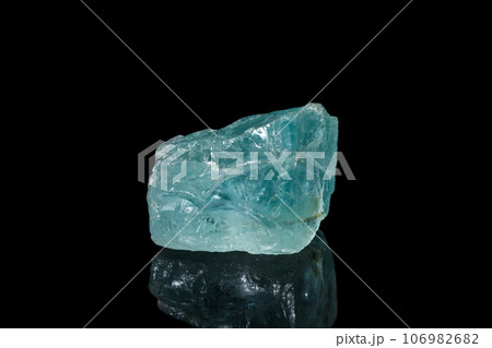 macro mineral stone aquamarine on a black background 106982682