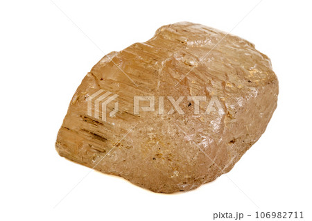 Macro mineral stone Topaz on a white background 106982711