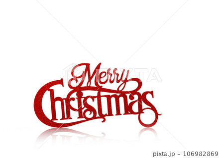 beautiful inscription, Merry Christmas sign on a white background 106982869