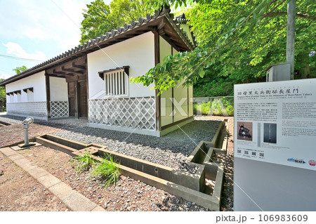 青空と福岡城の風景 石垣と櫓 青空と福岡城の風景 石垣と櫓 106983609