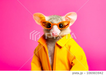 Heavy Funny Possum Anthropomorphic Bright Colors, Generative AI 106983942