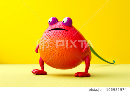 heavy fun tadpole anthropomorphic bright colors, Generative AI 106983974