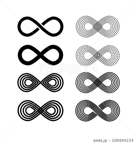 Infinity symbol set. Vector logo illustration Infinity symbol set. Vector logo illustration 106984224