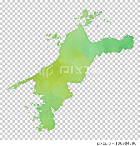 水彩風の愛媛県地図のイラスト 水彩風の愛媛県地図のイラスト 106984596