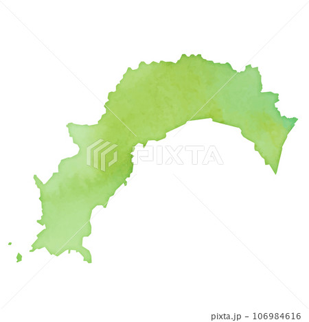 水彩風の高知県地図のイラスト 水彩風の高知県地図のイラスト 106984616